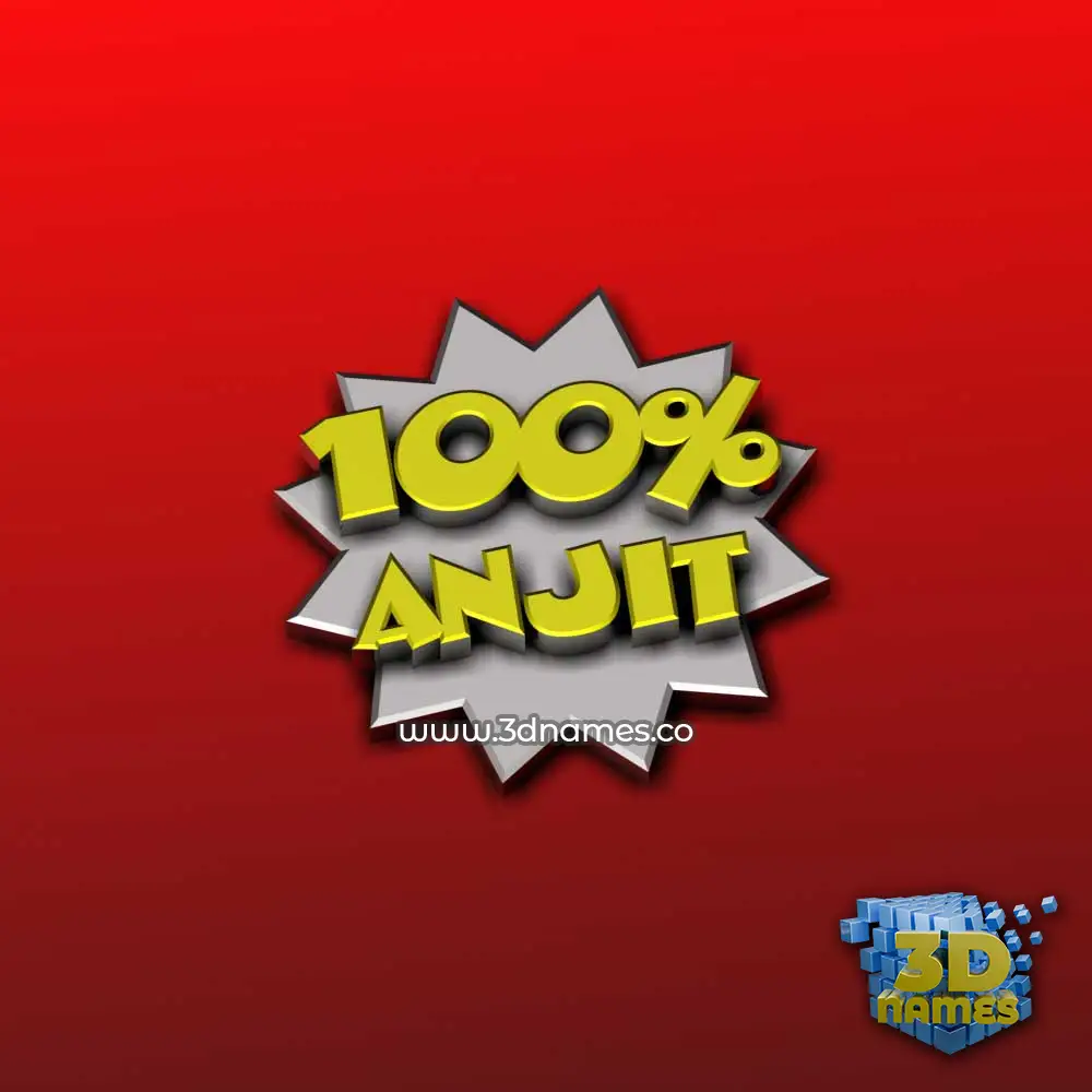 anjit in 100 Percent style - 3D name wallpaper