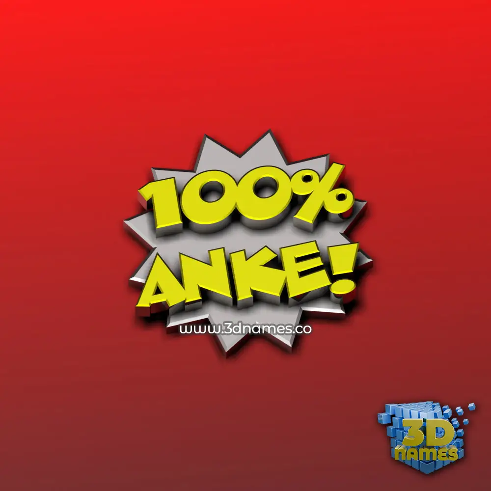 anke in 100 Percent style - 3D name wallpaper