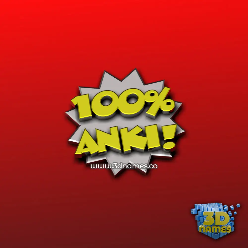 anki in 100 Percent style - 3D name wallpaper