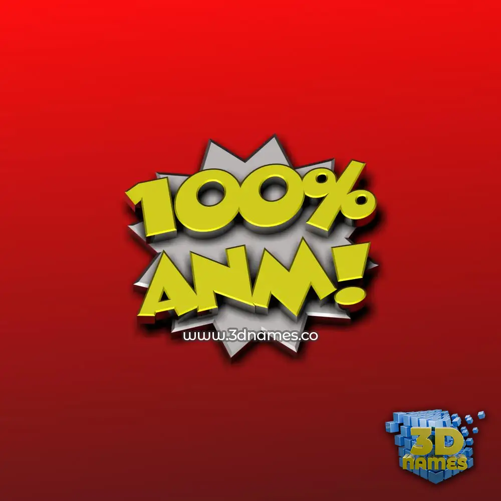 anm in 100 Percent style - 3D name wallpaper