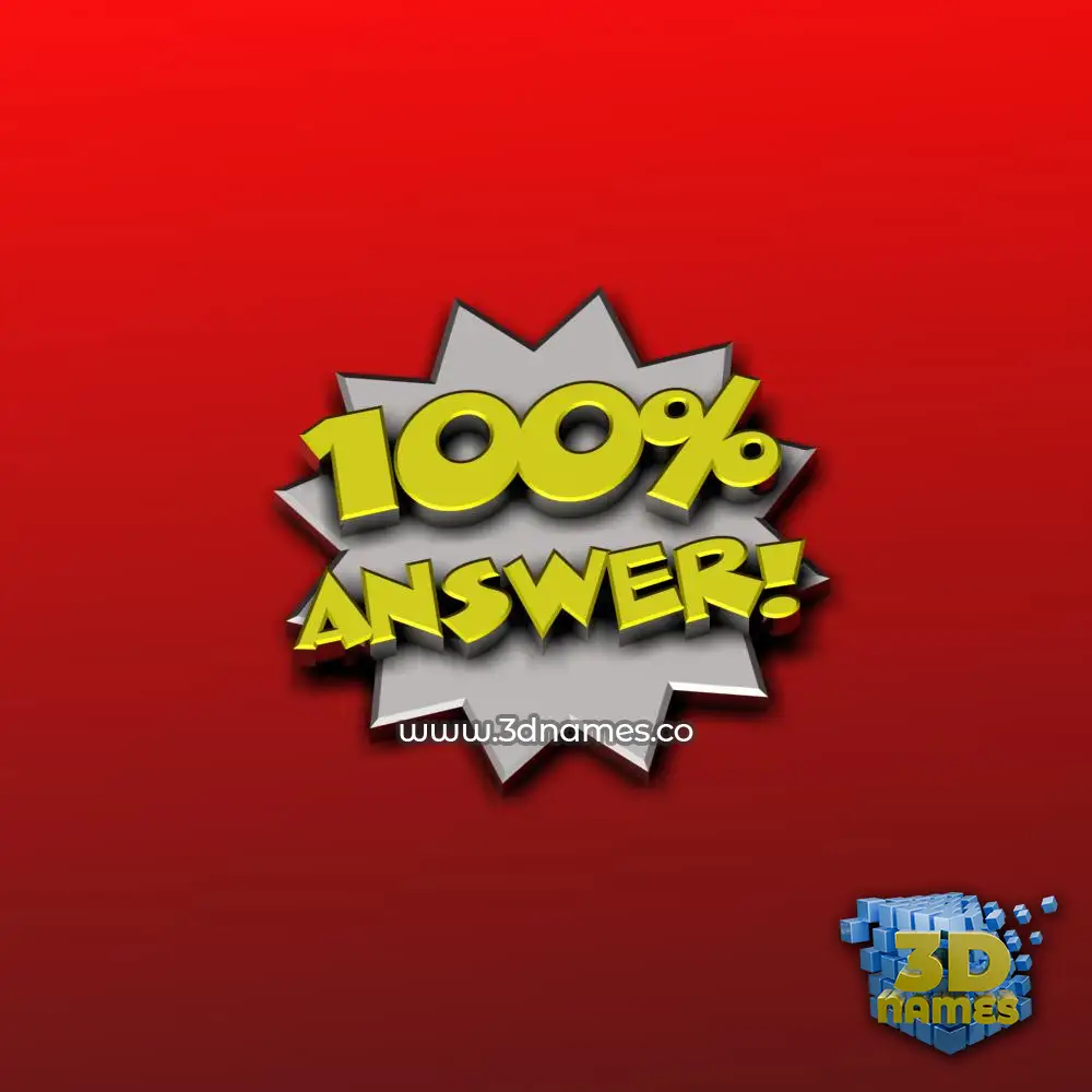 answer in 100 Percent style - 3D name wallpaper