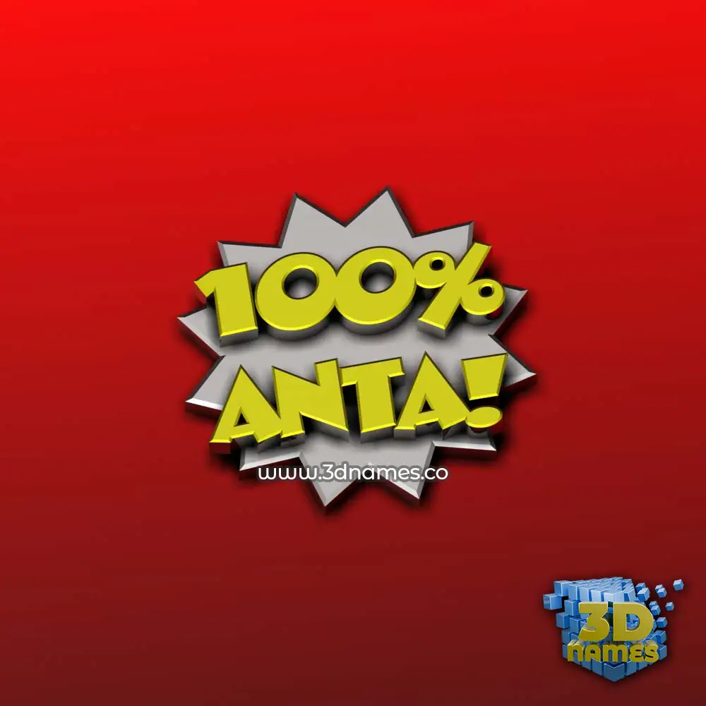 anta in 100 Percent style - 3D name wallpaper