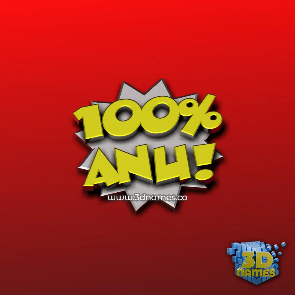 anu in 100 Percent style - 3D name wallpaper