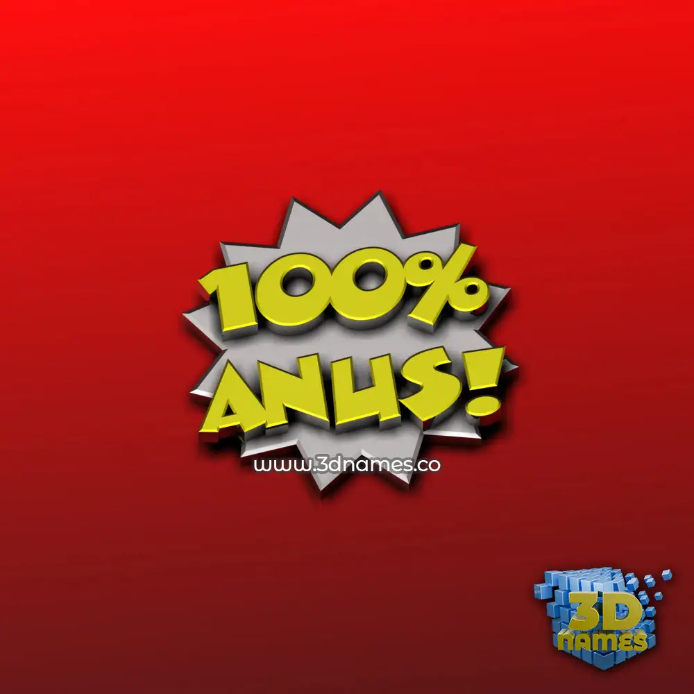 anus in 100 Percent style - 3D name wallpaper