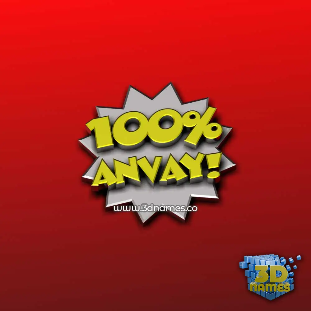 anvay in 100 Percent style - 3D name wallpaper