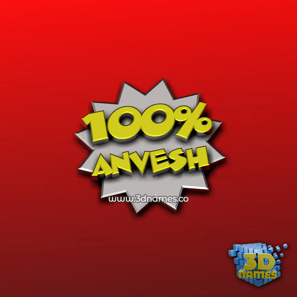 anvesh in 100 Percent style - 3D name wallpaper