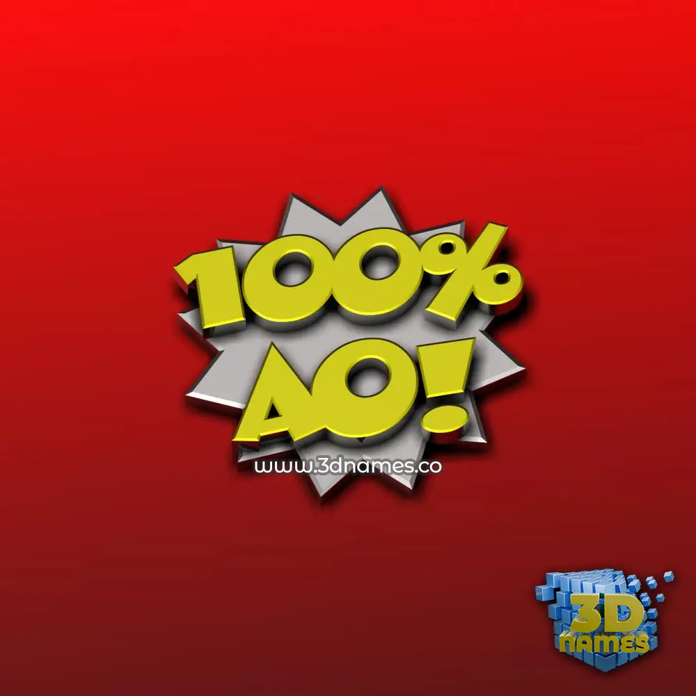 ao in 100 Percent style - 3D name wallpaper