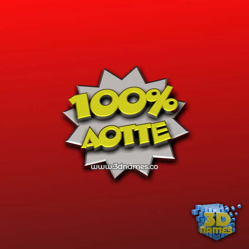 aotte in 100 Percent style - 3D name wallpaper