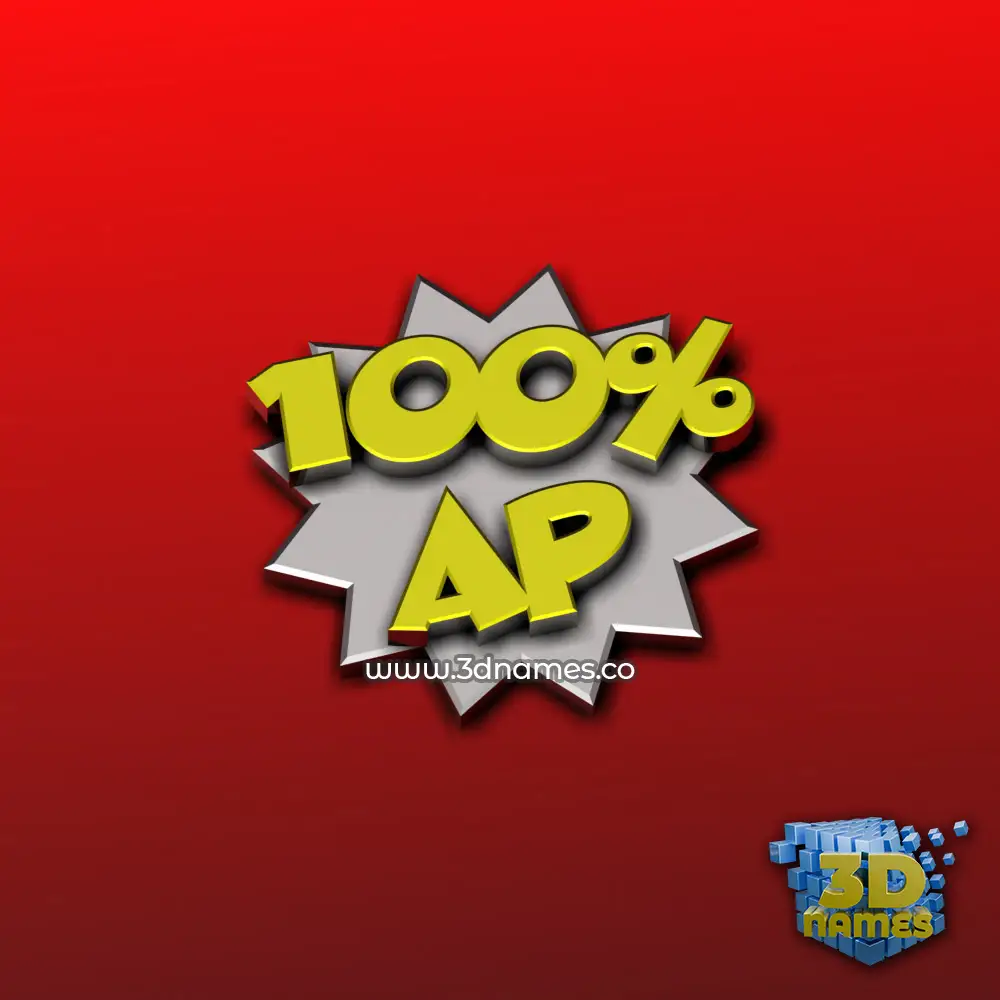 ap in 100 Percent style - 3D name wallpaper