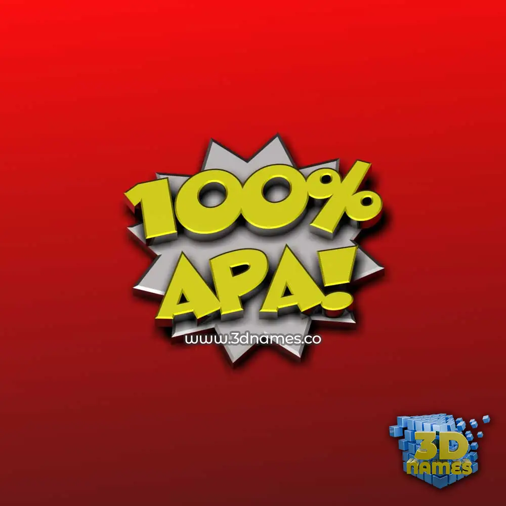 apa in 100 Percent style - 3D name wallpaper