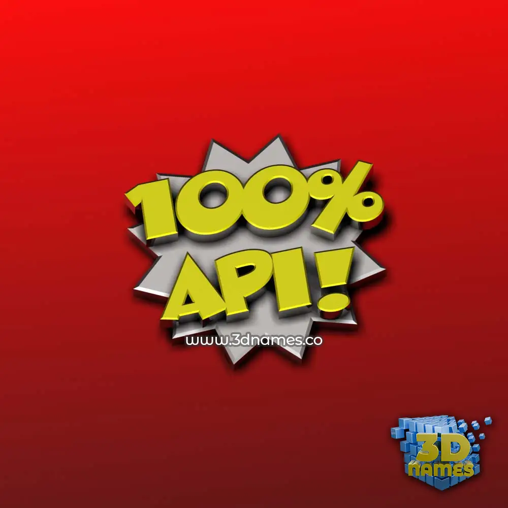 api in 100 Percent style - 3D name wallpaper