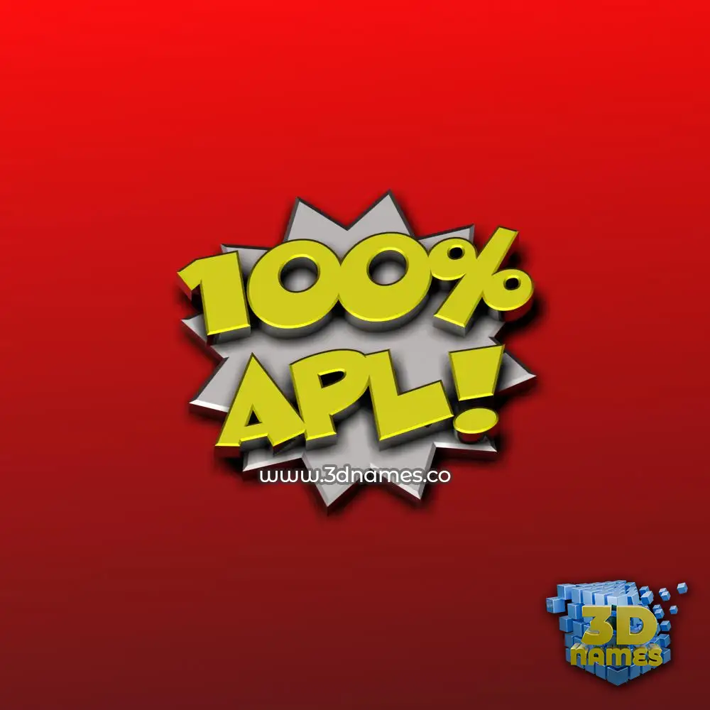 apl in 100 Percent style - 3D name wallpaper