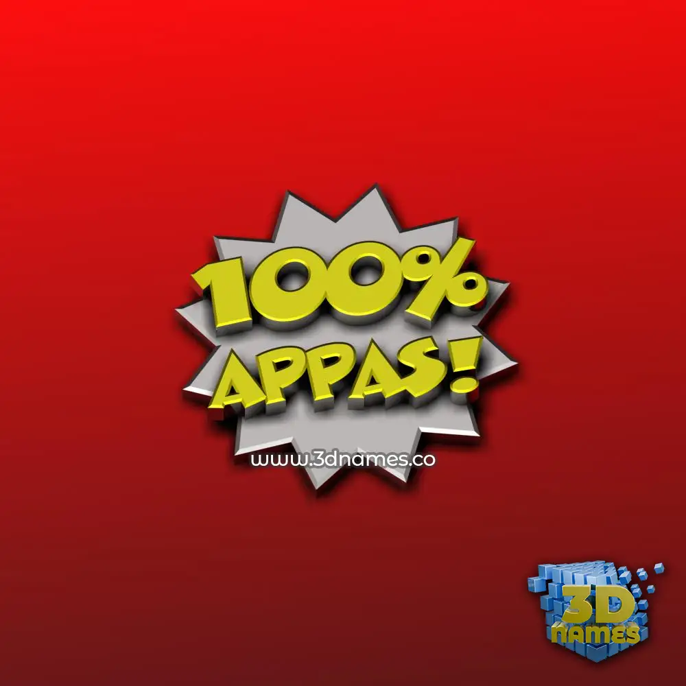 appas in 100 Percent style - 3D name wallpaper