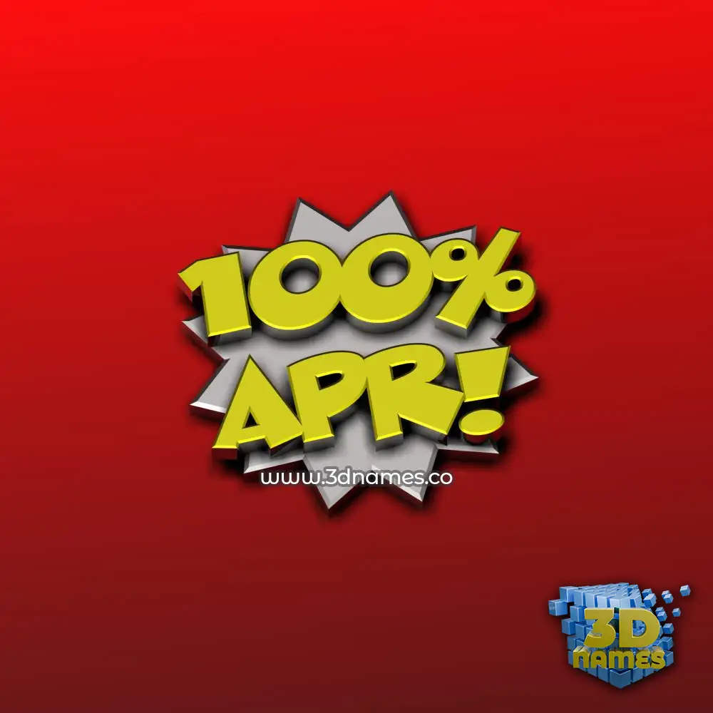 apr in 100 Percent style - 3D name wallpaper