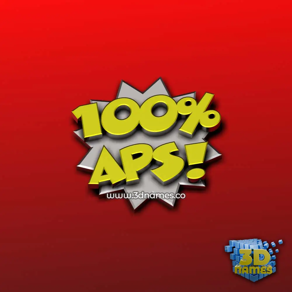 aps in 100 Percent style - 3D name wallpaper