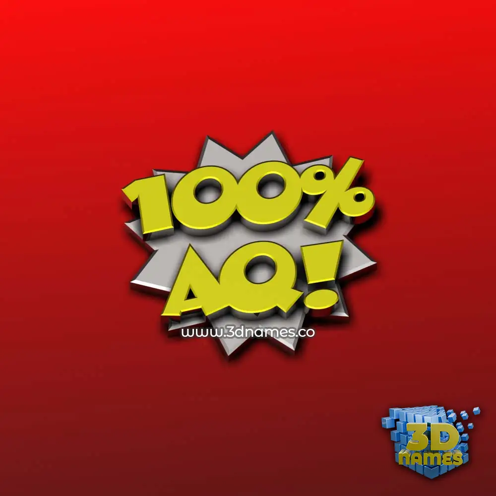 aq in 100 Percent style - 3D name wallpaper