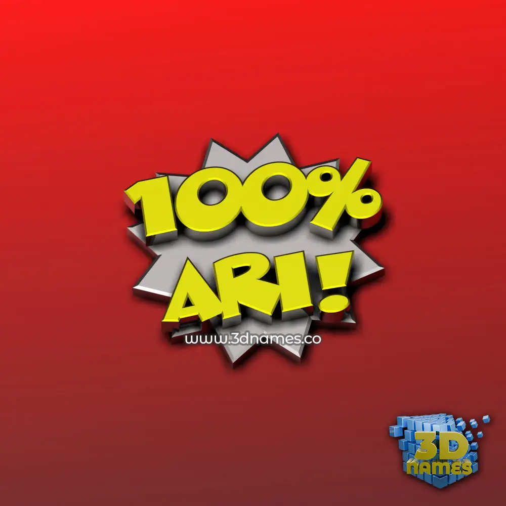 ari in 100 Percent style - 3D name wallpaper