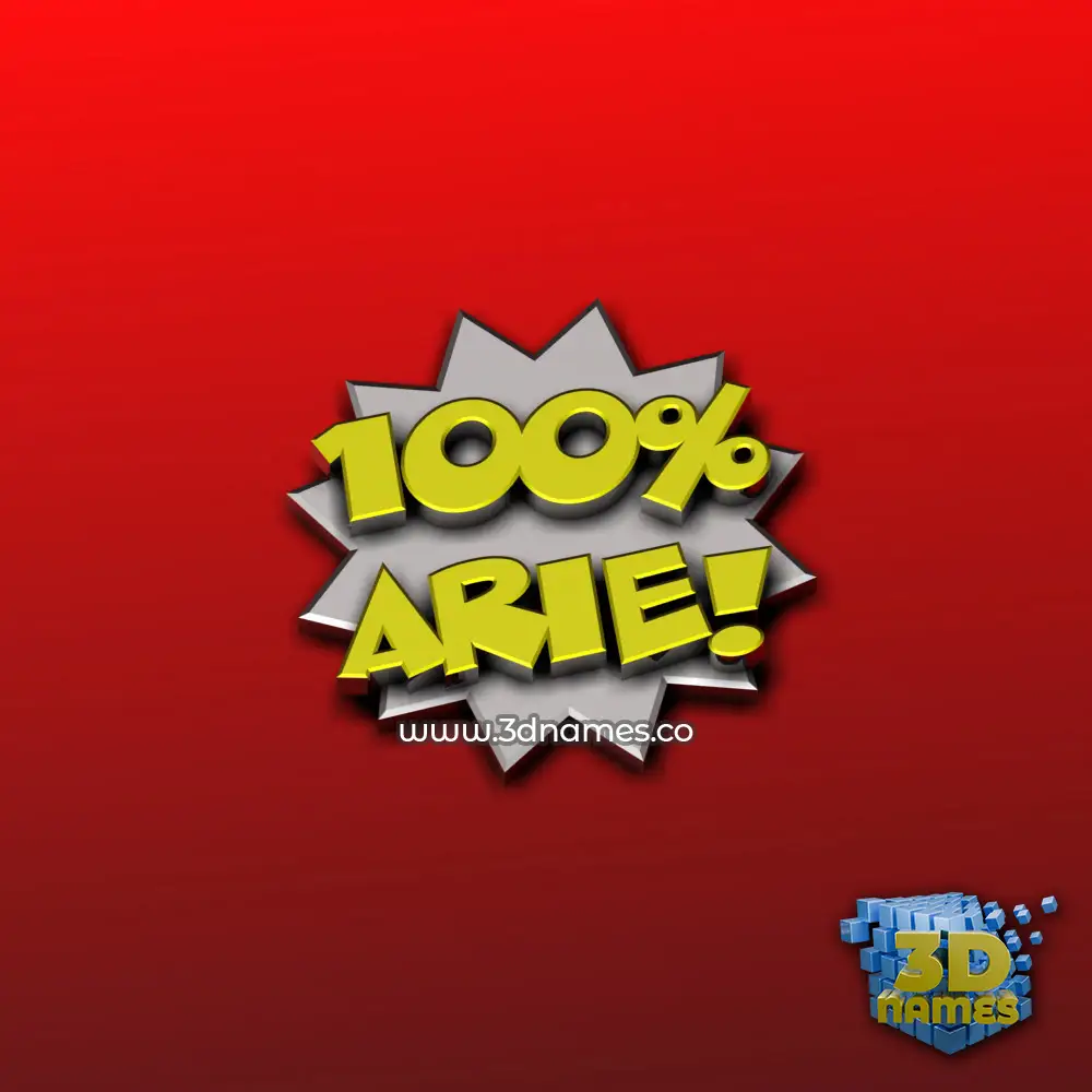 arie in 100 Percent style - 3D name wallpaper