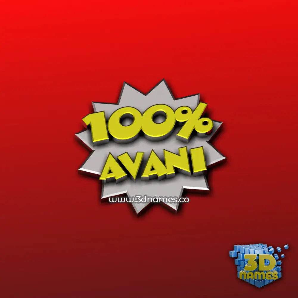 avani in 100 Percent style - 3D name wallpaper
