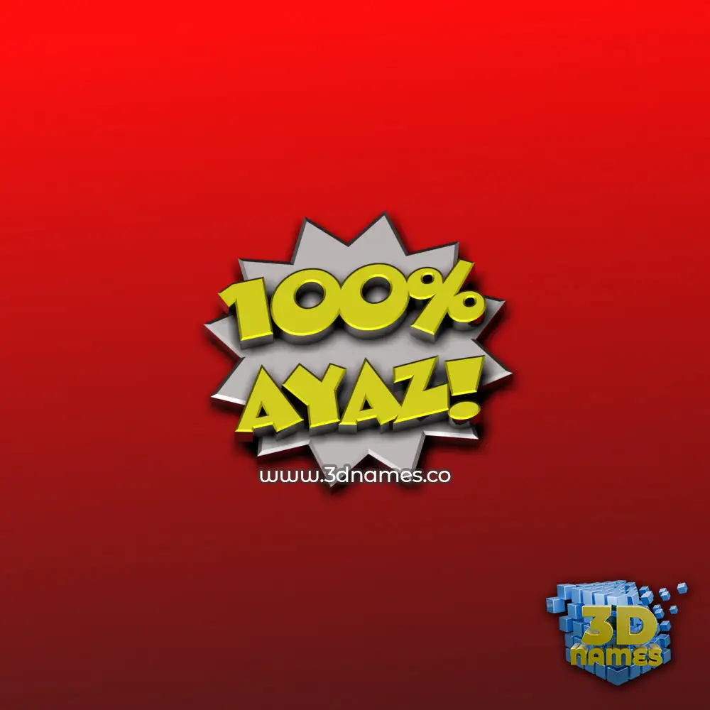 ayaz in 100 Percent style - 3D name wallpaper