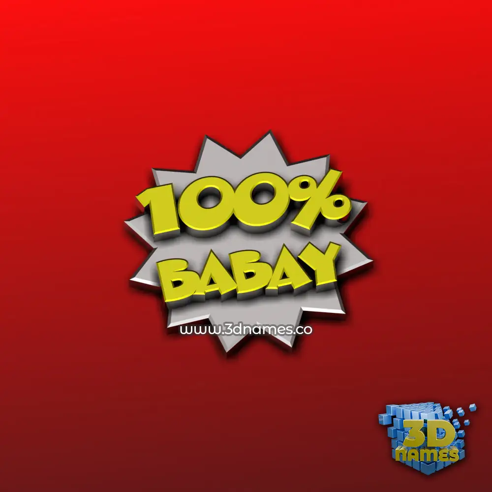 babay in 100 Percent style - 3D name wallpaper