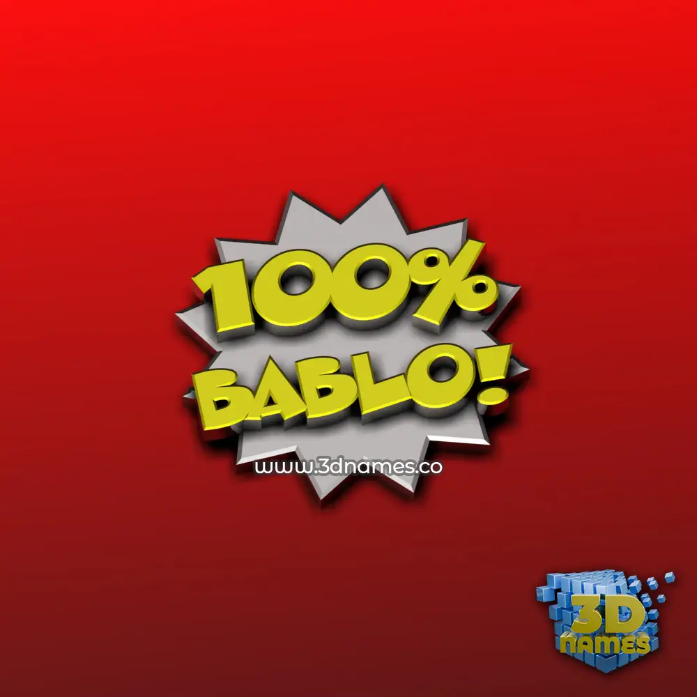bablo in 100 Percent style - 3D name wallpaper