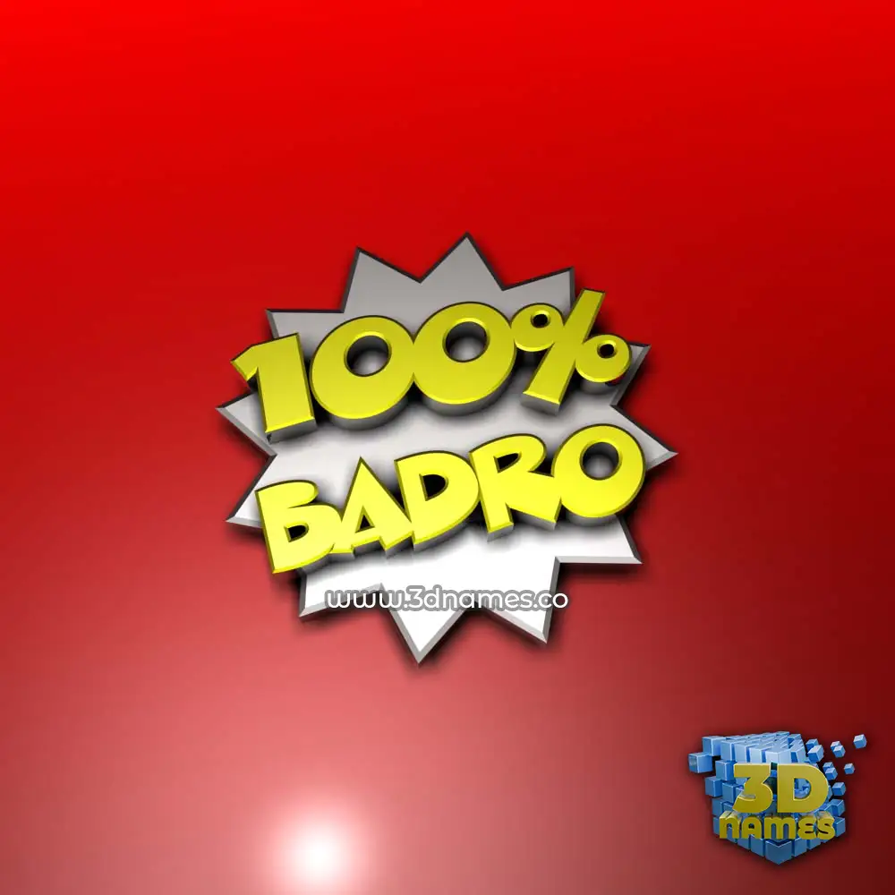 badro in 100 Percent style - 3D name wallpaper