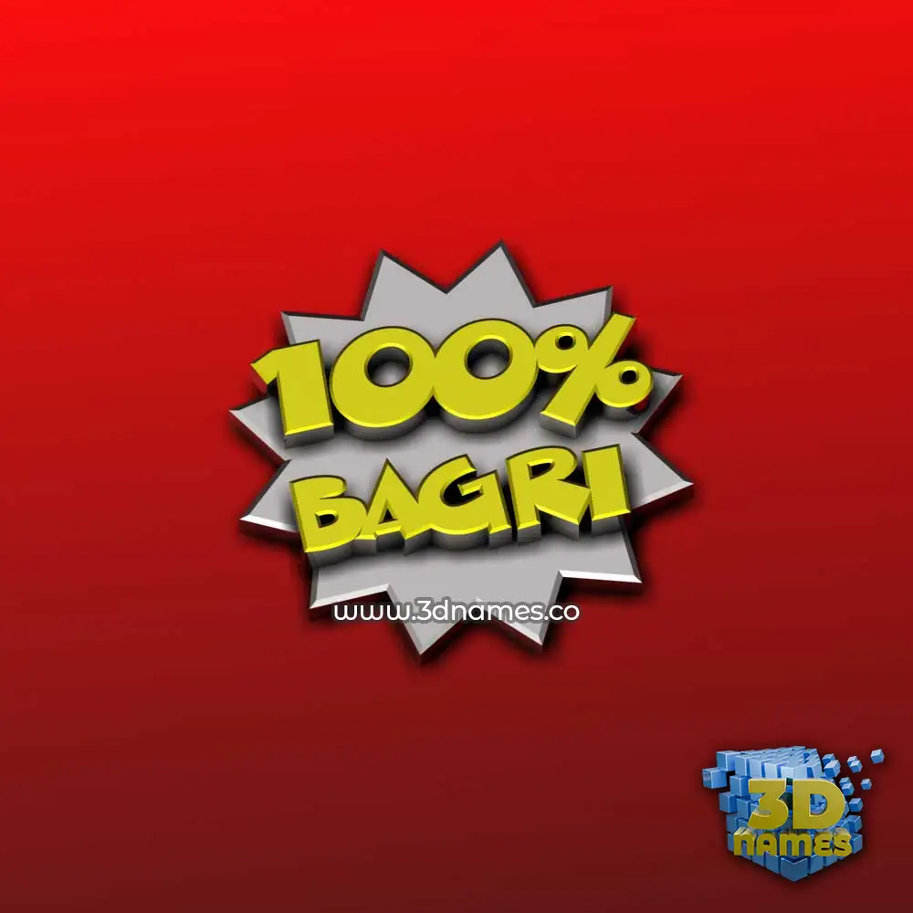bagri in 100 Percent style - 3D name wallpaper