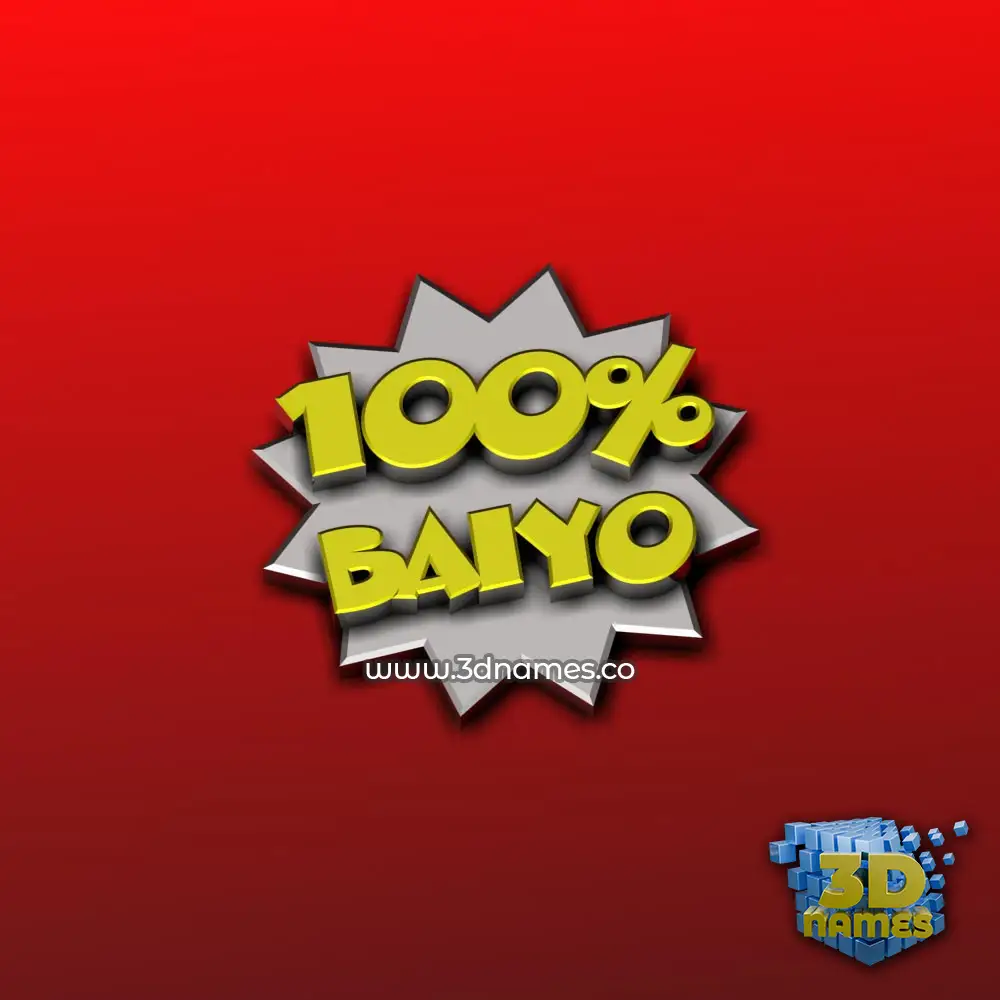 baiyo in 100 Percent style - 3D name wallpaper