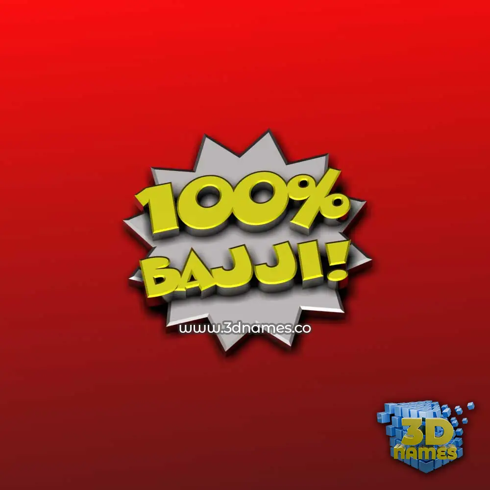 bajji in 100 Percent style - 3D name wallpaper