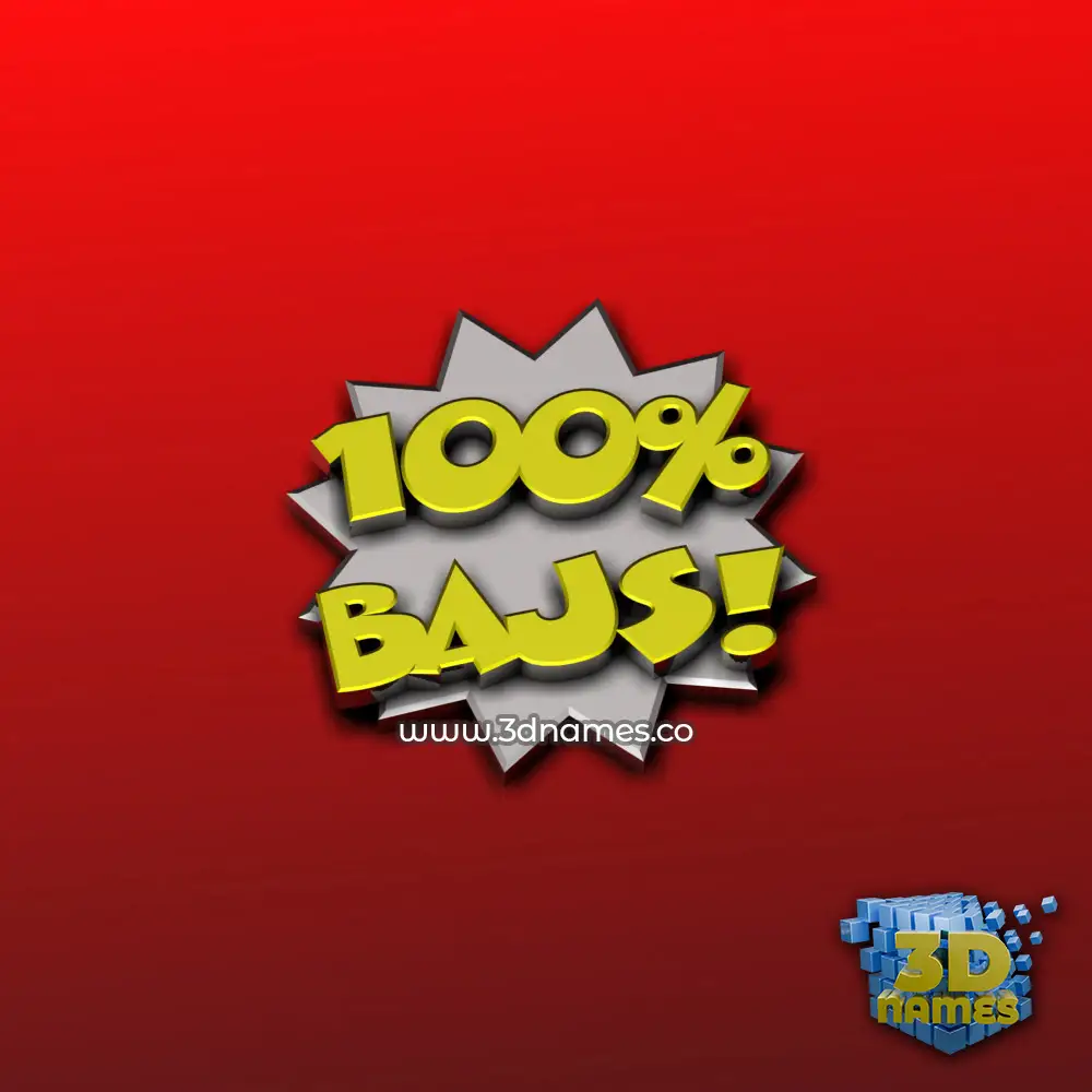 bajs in 100 Percent style - 3D name wallpaper
