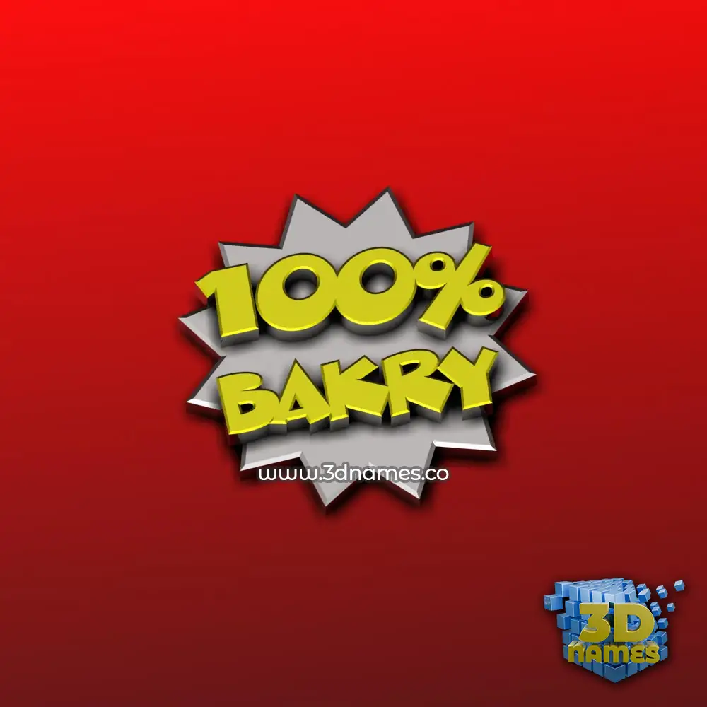 bakry in 100 Percent style - 3D name wallpaper