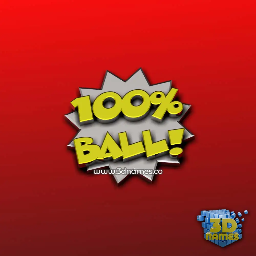 ball in 100 Percent style - 3D name wallpaper