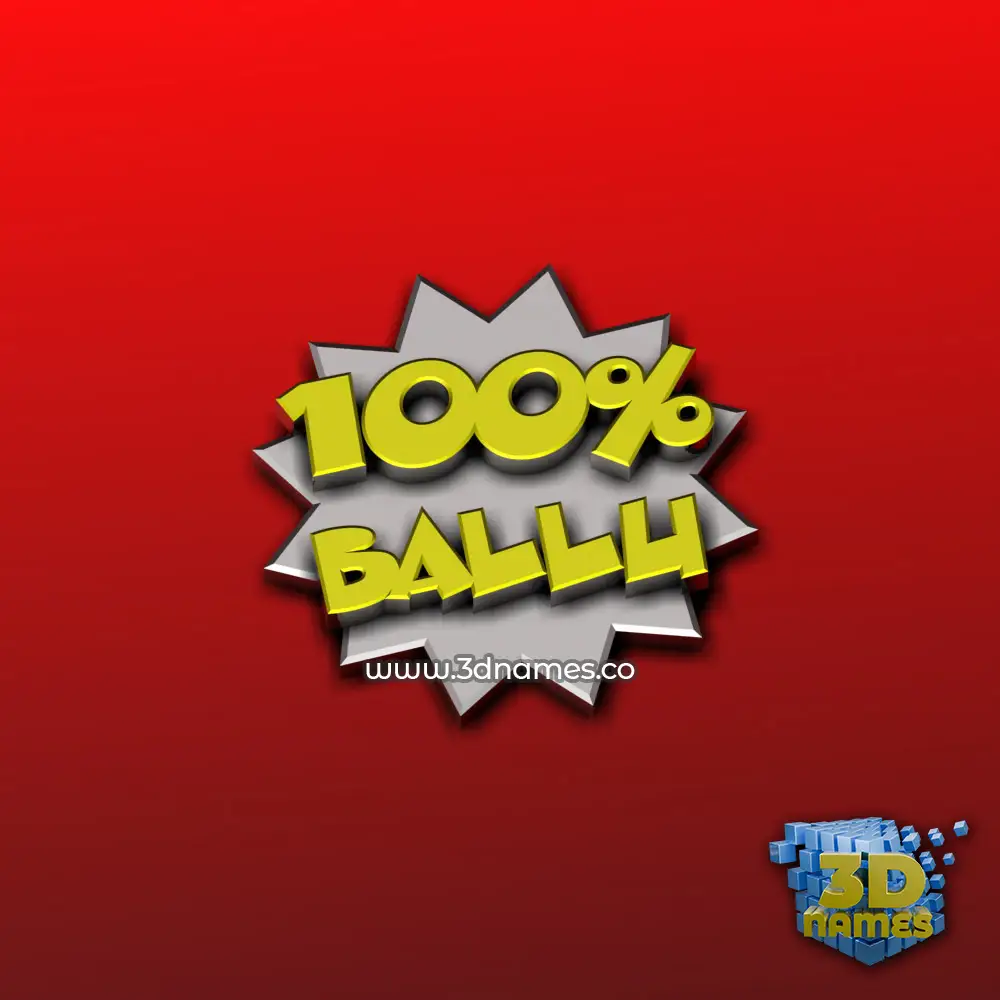ballu in 100 Percent style - 3D name wallpaper