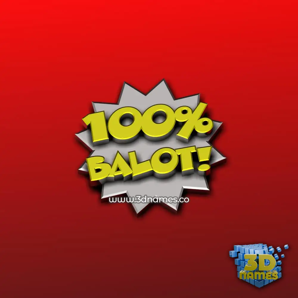 balot in 100 Percent style - 3D name wallpaper
