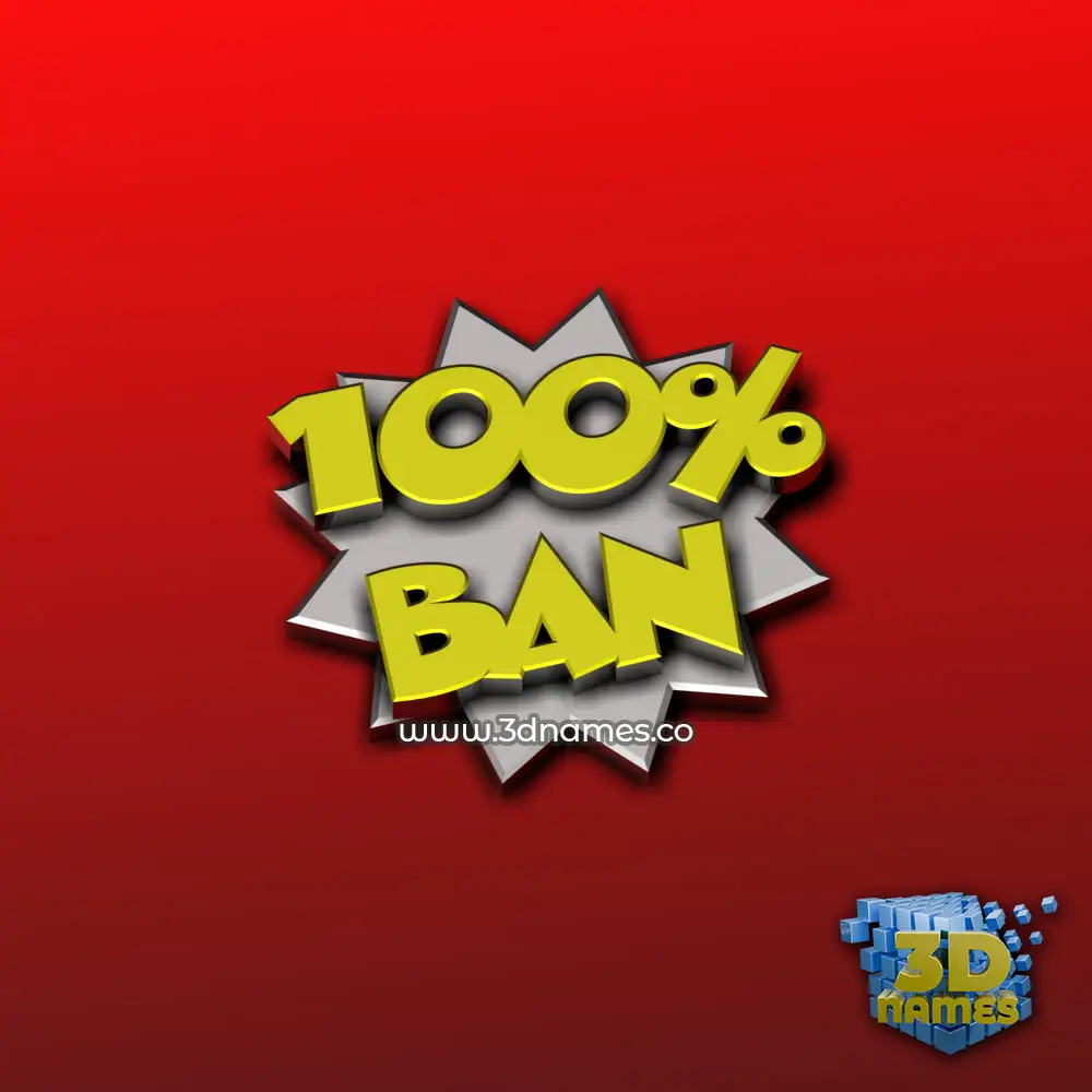 ban in 100 Percent style - 3D name wallpaper
