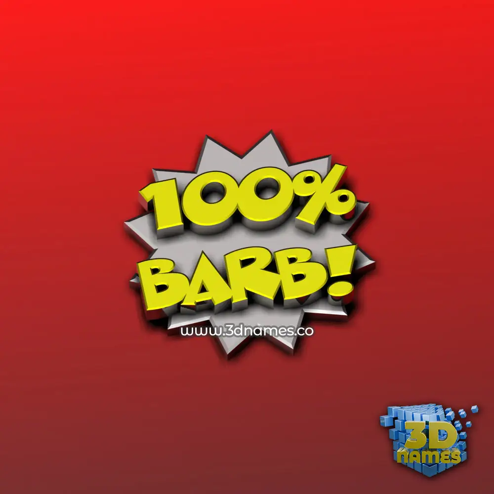 barb in 100 Percent style - 3D name wallpaper