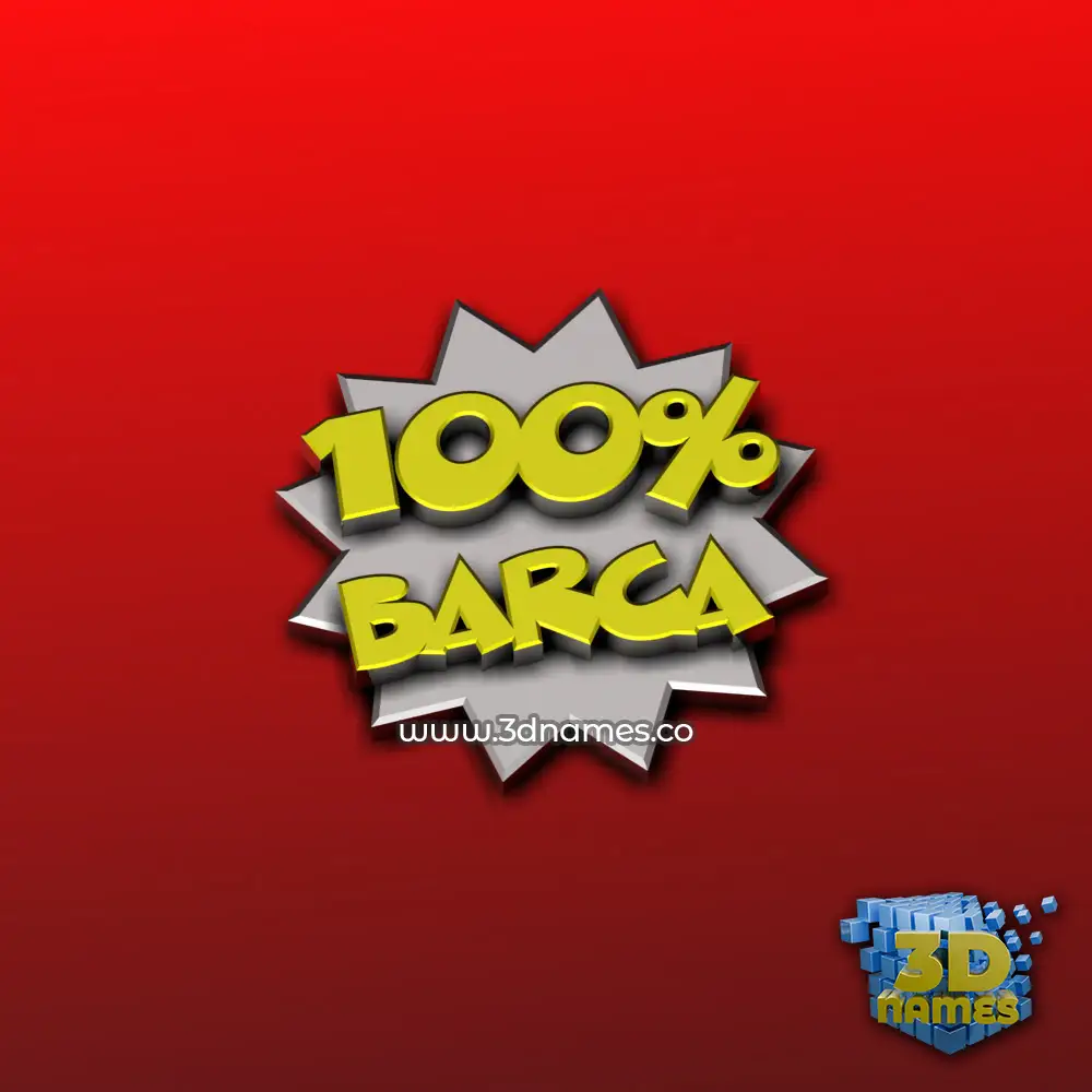 barca in 100 Percent style - 3D name wallpaper
