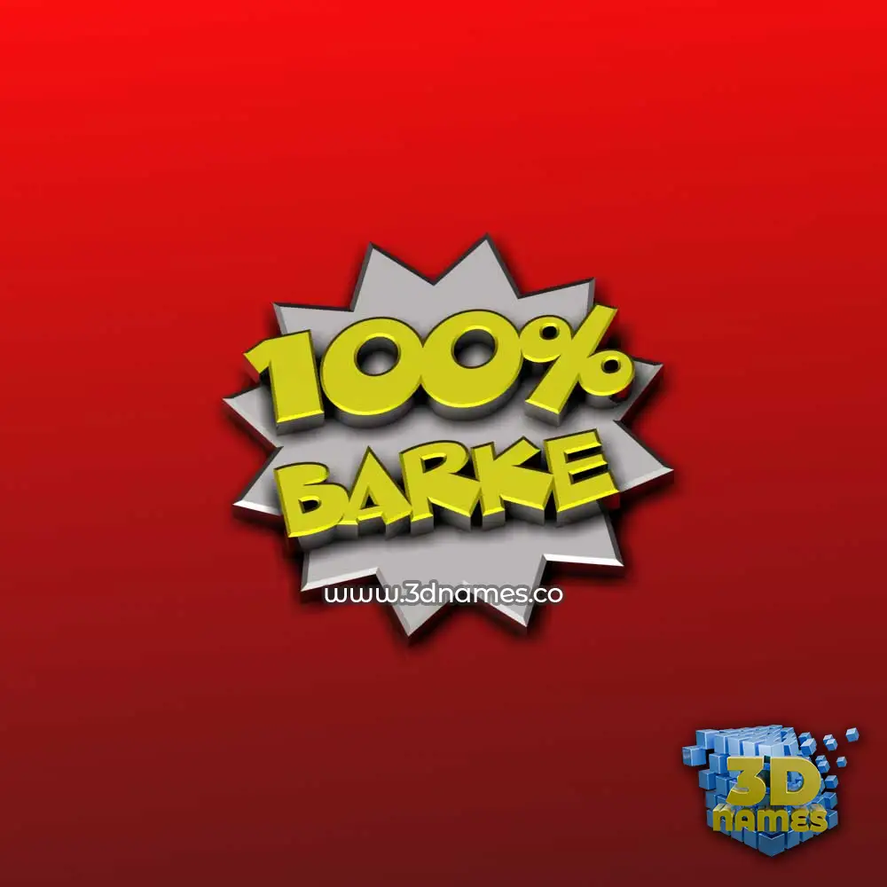 barke in 100 Percent style - 3D name wallpaper
