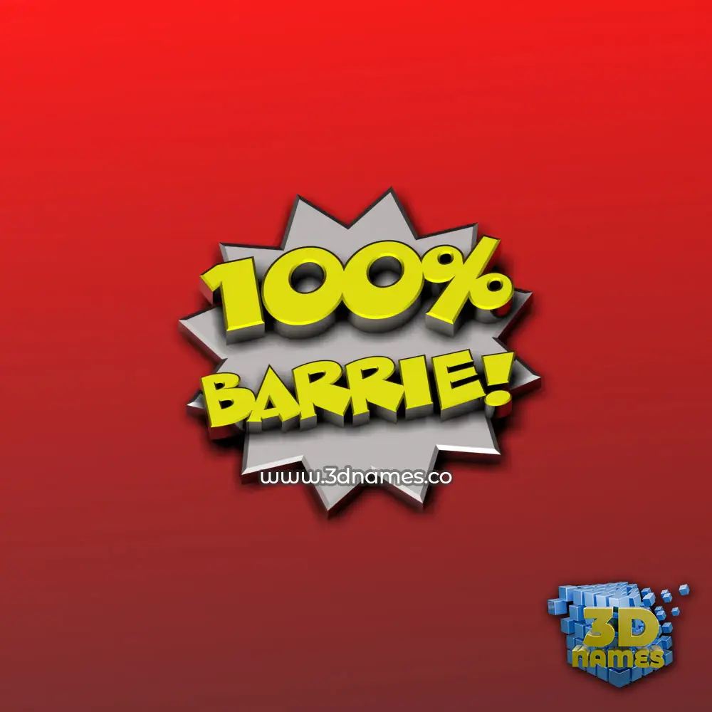 barrie in 100 Percent style - 3D name wallpaper