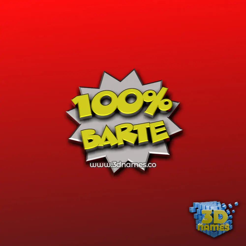 barte in 100 Percent style - 3D name wallpaper