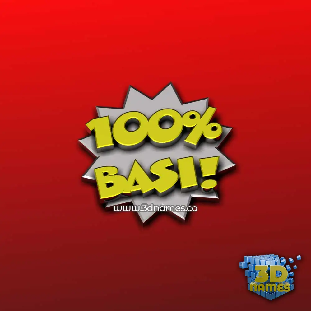basi in 100 Percent style - 3D name wallpaper