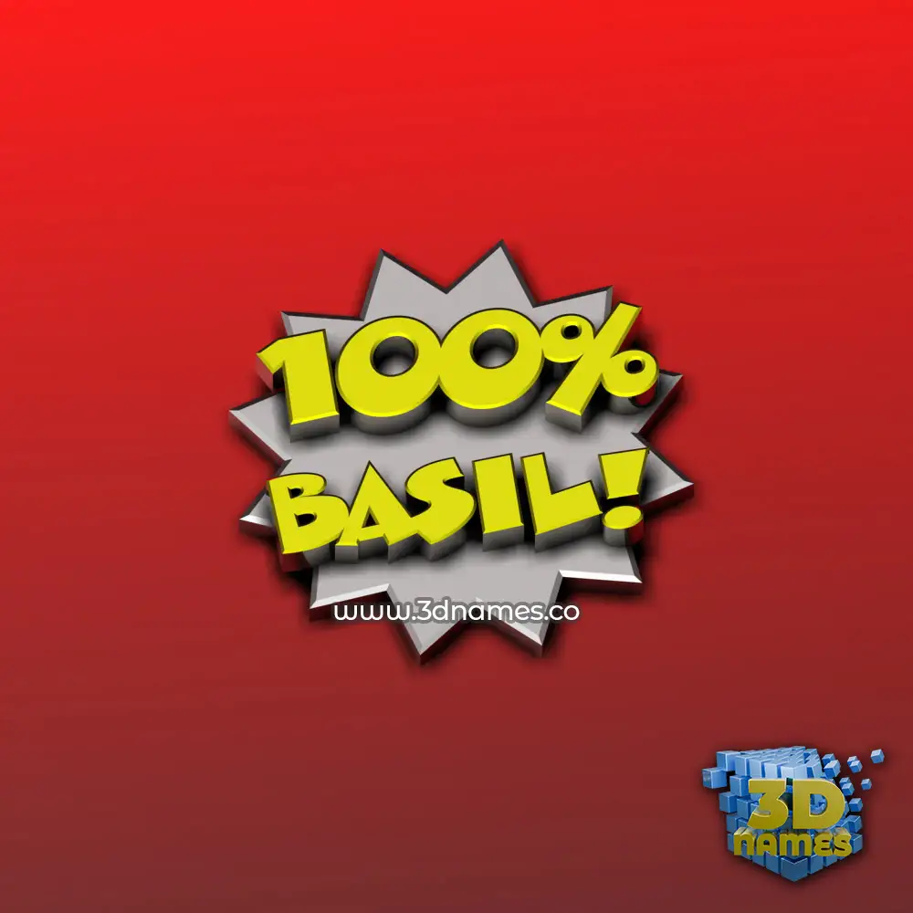 basil in 100 Percent style - 3D name wallpaper