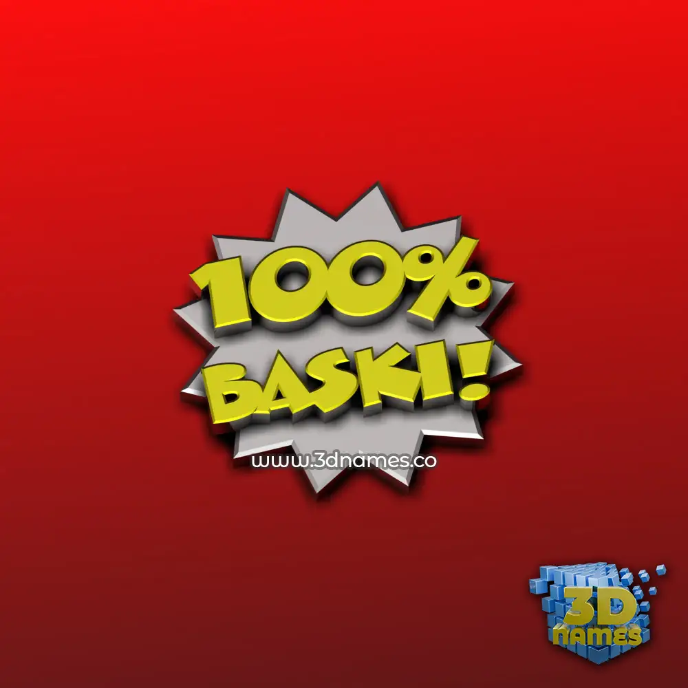 baski in 100 Percent style - 3D name wallpaper