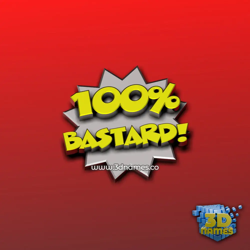 bastard in 100 Percent style - 3D name wallpaper