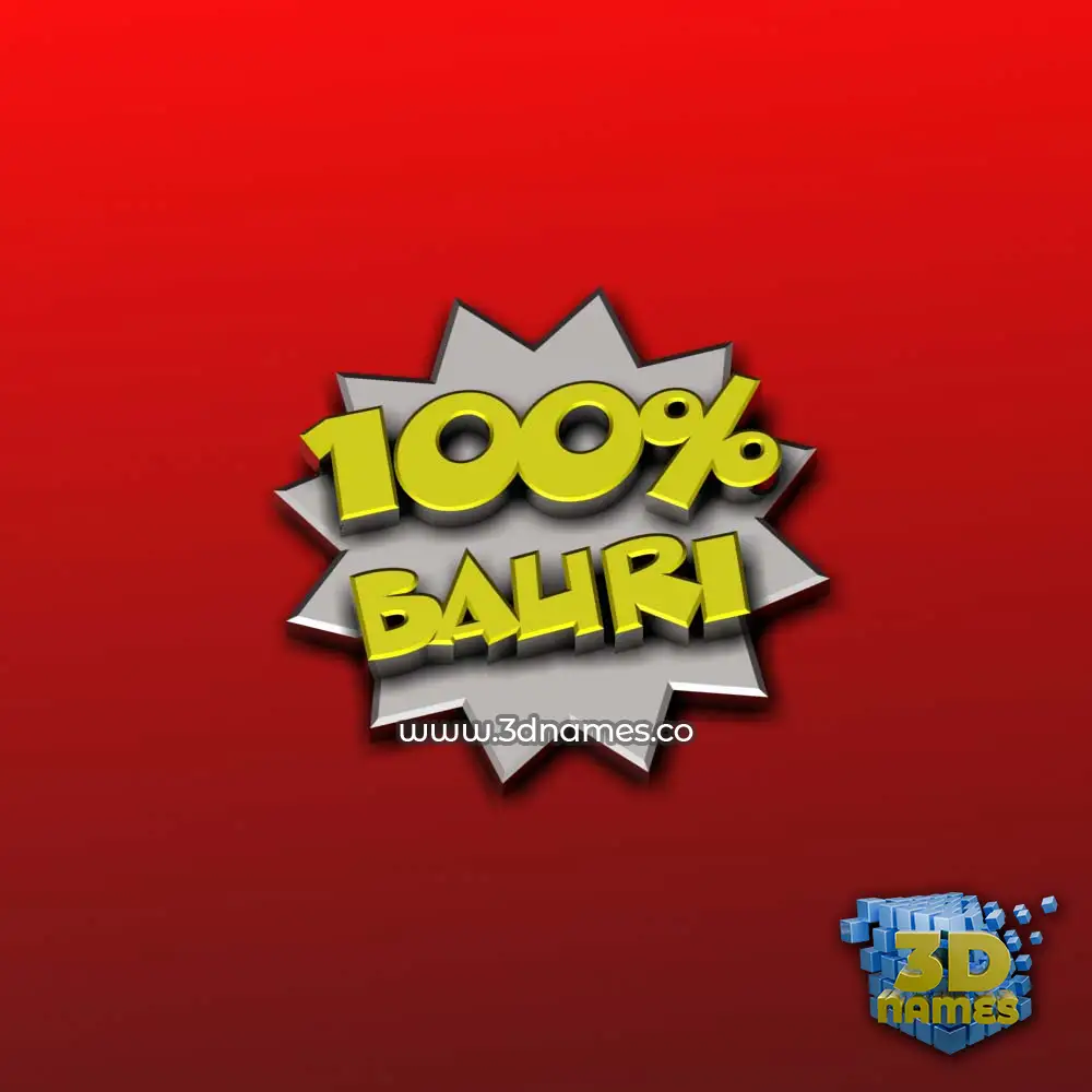 bauri in 100 Percent style - 3D name wallpaper