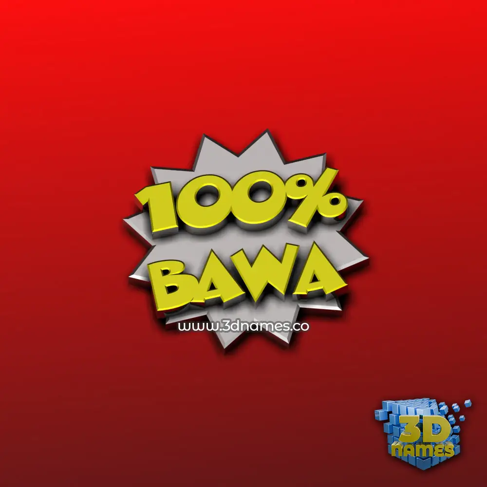 bawa in 100 Percent style - 3D name wallpaper