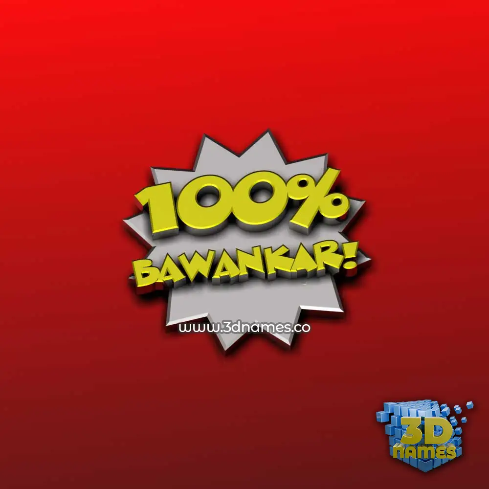bawankar in 100 Percent style - 3D name wallpaper