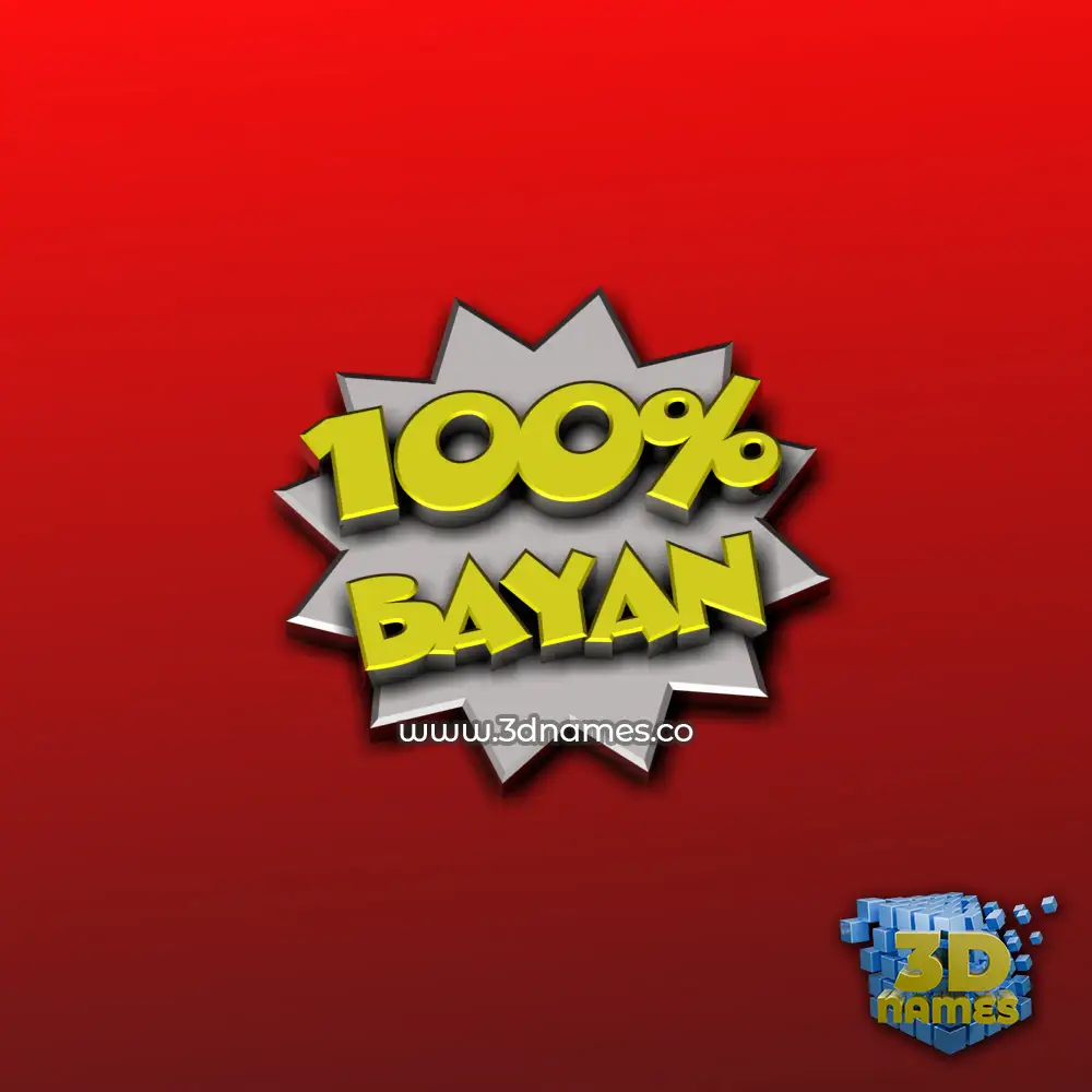 bayan in 100 Percent style - 3D name wallpaper