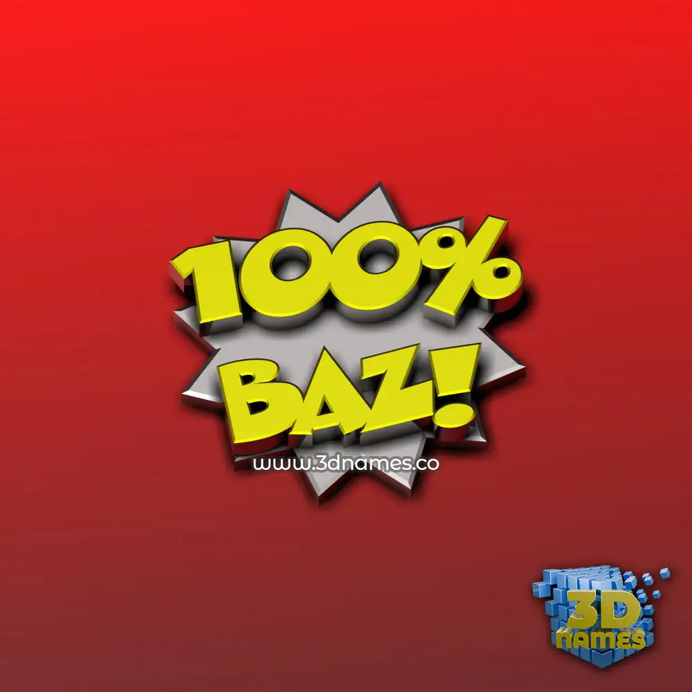 baz in 100 Percent style - 3D name wallpaper